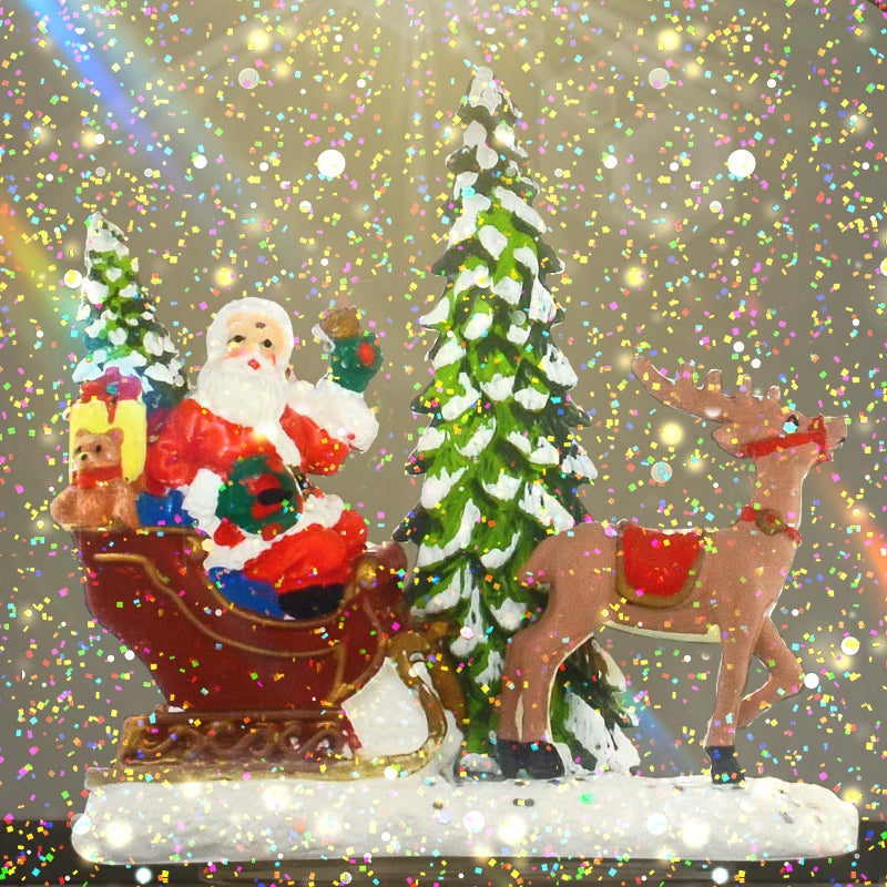 AOMIL Christmas Snow Globes Lantern  Christmas Lantern with Music & Timer  Christmas Santa Snow Globe Decoration Lantern  Battery Operated LED Glittering Globe Decoration Santa Fall Decorations for Home - Image 5